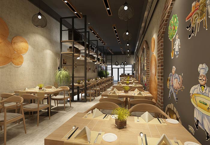 109平米面館裝修設(shè)計效果-第4張圖片-上海古都建筑設(shè)計集團(tuán)