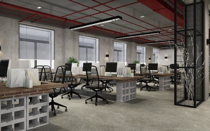 600平工業(yè)風(fēng)辦公室設(shè)計裝修效果圖-第4張圖片-上海古都建筑設(shè)計集團