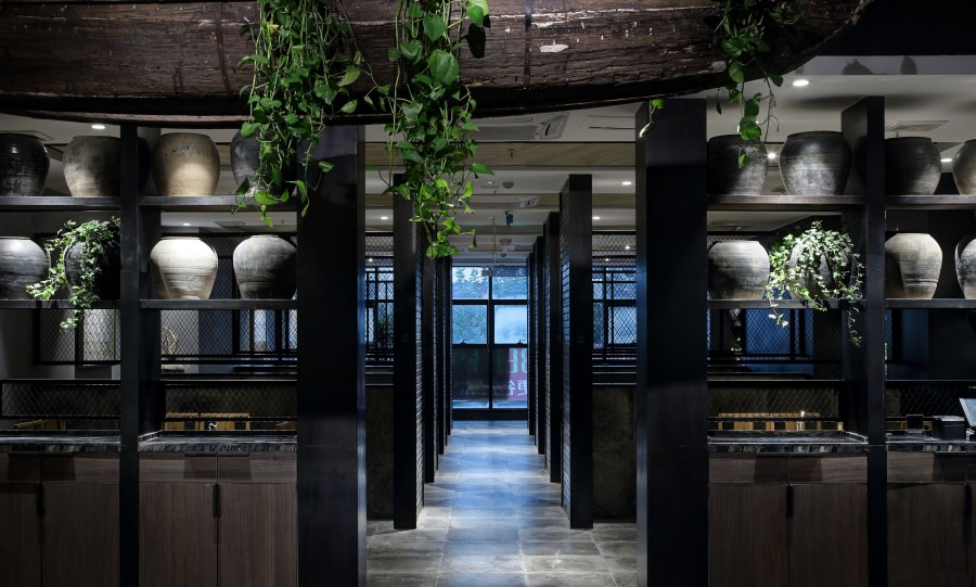 500平中式餐館設(shè)計(jì)裝修實(shí)景圖-第6張圖片-上海古都建筑設(shè)計(jì)集團(tuán)