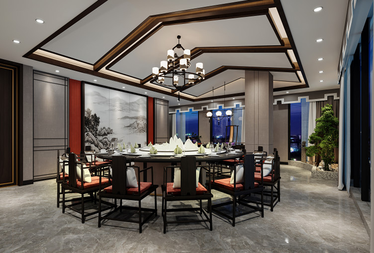 800平餐廳設(shè)計裝修效果圖-第5張圖片-上海古都建筑設(shè)計集團(tuán)
