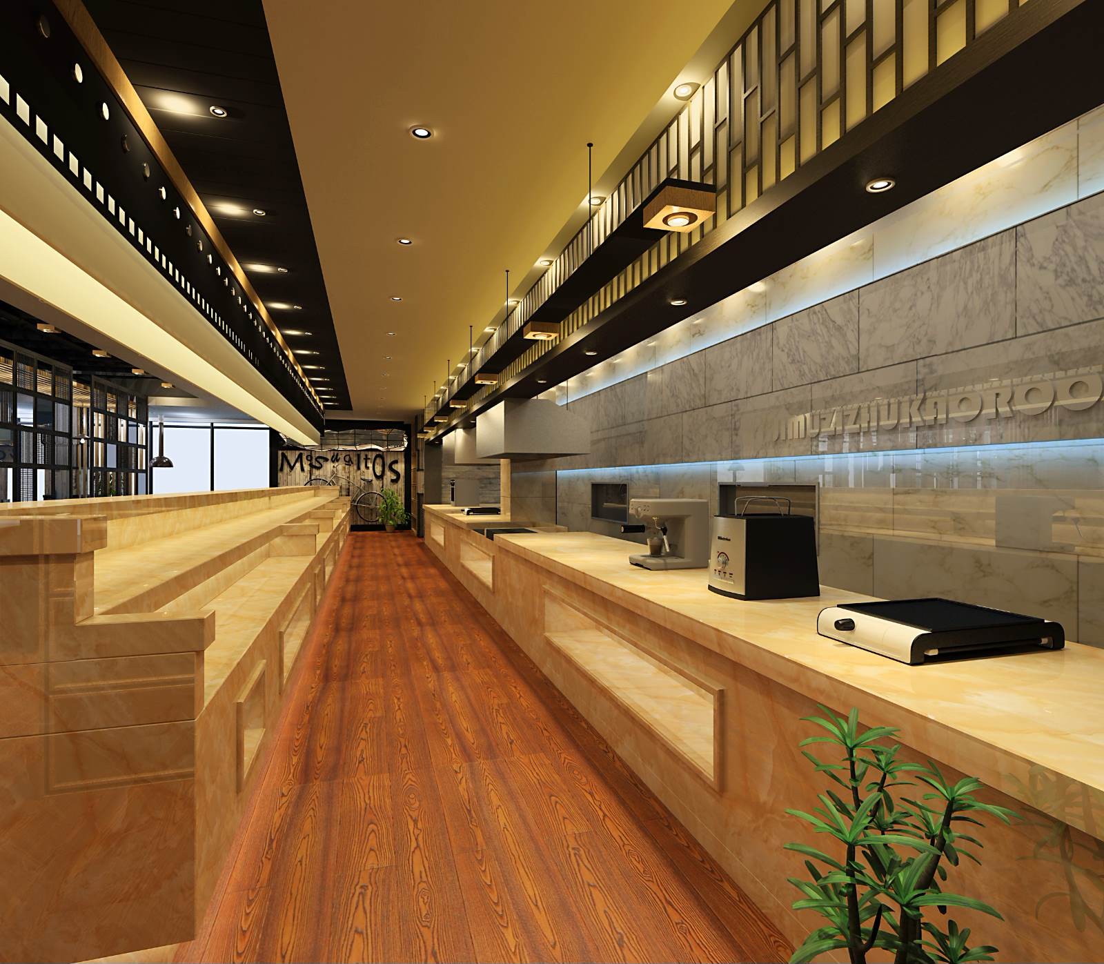 原木風(fēng)格烤肉店裝修設(shè)計-第4張圖片-上海古都建筑設(shè)計集團(tuán)