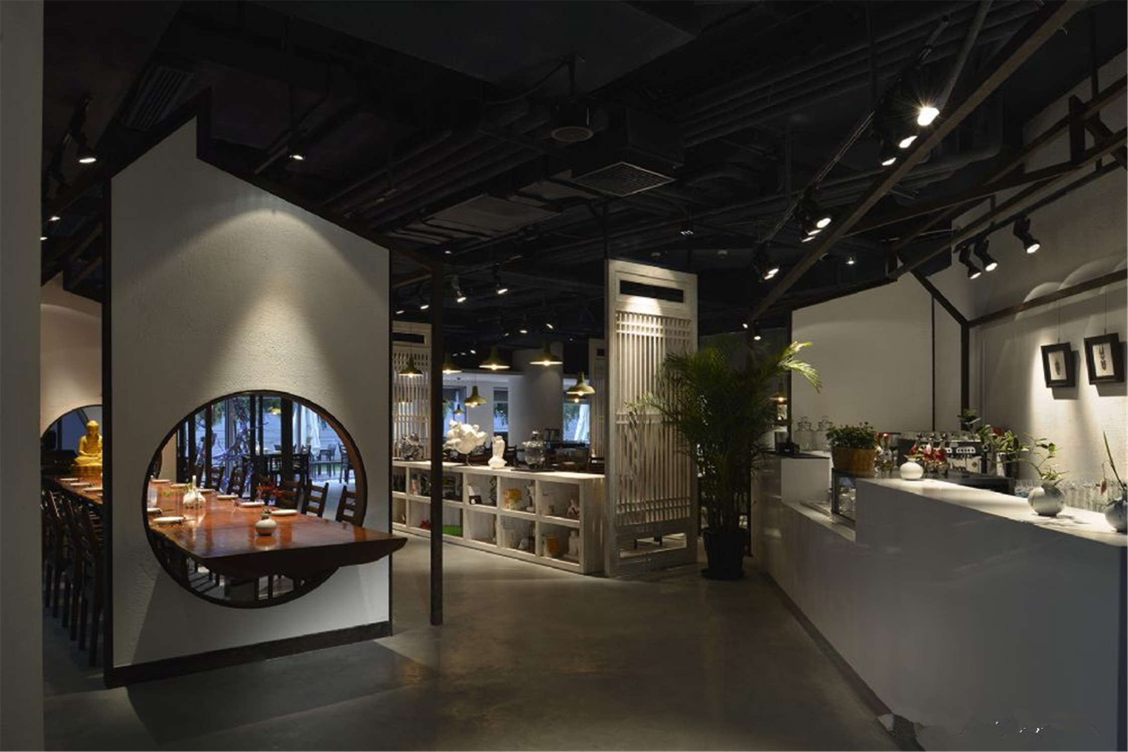 普陀區(qū)中式禪意餐館裝修設(shè)計-第4張圖片-上海古都建筑設(shè)計集團(tuán)