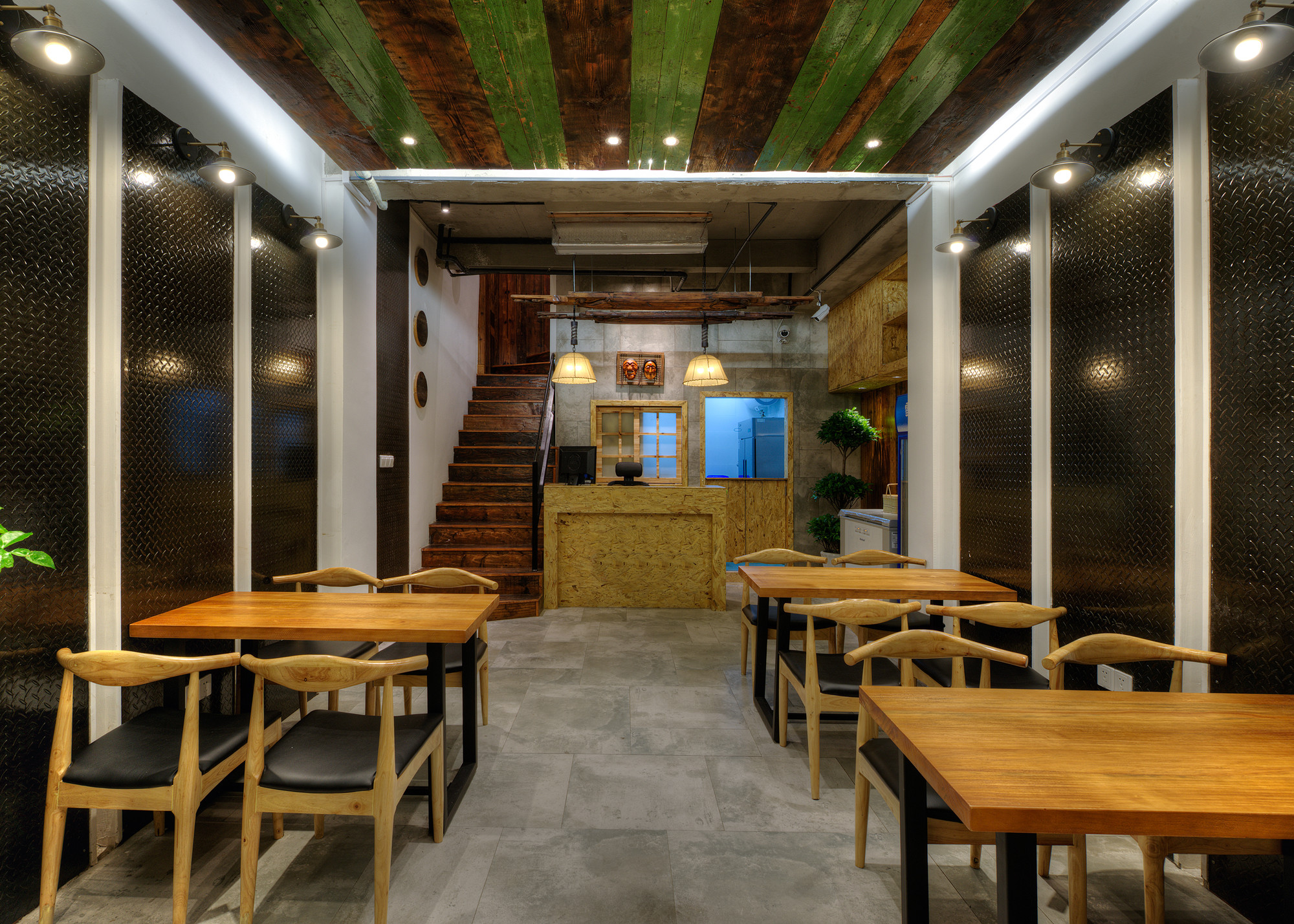 工業(yè)風(fēng)韓式烤肉店裝修設(shè)計-第2張圖片-上海古都建筑設(shè)計集團(tuán)