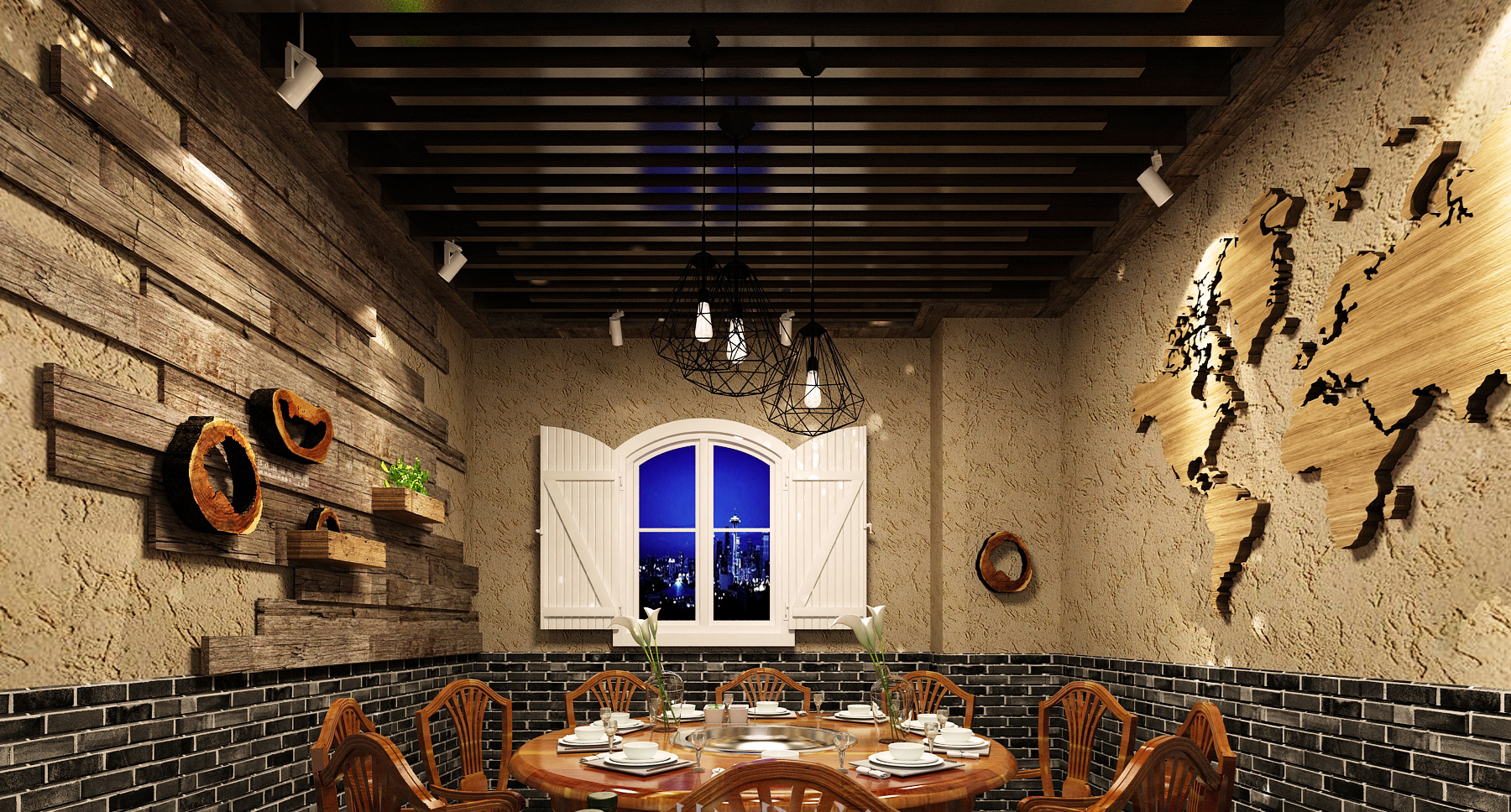 復(fù)古工業(yè)風(fēng)火鍋店裝修設(shè)計(jì)-第5張圖片-上海古都建筑設(shè)計(jì)集團(tuán)