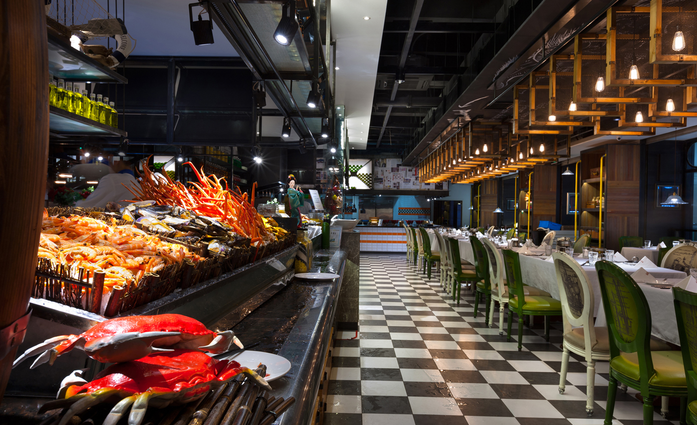 高檔海鮮自助餐廳裝修設(shè)計-第5張圖片-上海古都建筑設(shè)計集團