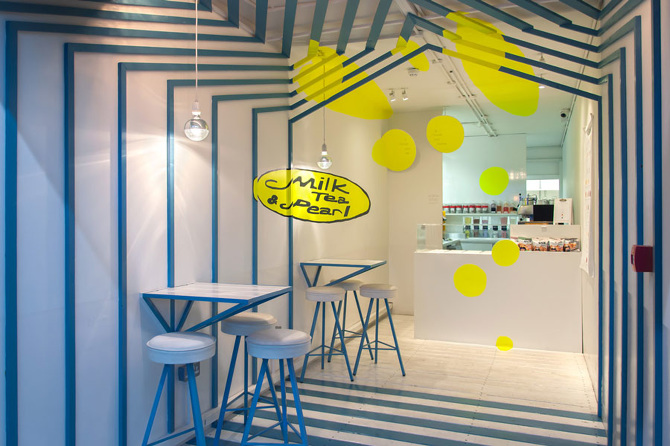 時尚簡約奶茶店裝修設(shè)計-第1張圖片-上海古都建筑設(shè)計集團