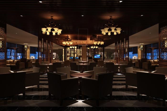 商務(wù)風格茶樓裝修設(shè)計-第2張圖片-上海古都建筑設(shè)計集團