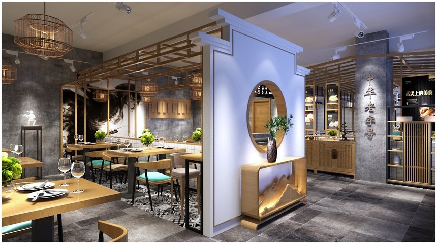 長寧140平方粥記甜品店鋪設(shè)計效果圖-第3張圖片-上海古都建筑設(shè)計集團