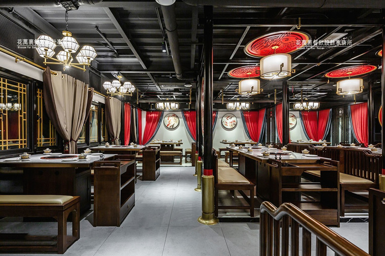 徐匯620平火鍋店設(shè)計布局方案-第3張圖片-上海古都建筑設(shè)計集團(tuán)